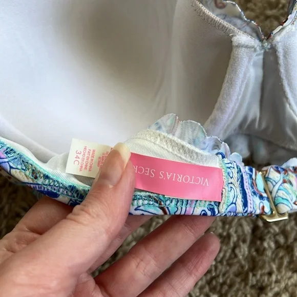 Victoria Secret Blue Foil Paisley Bikini Set - Picture 3 of 6